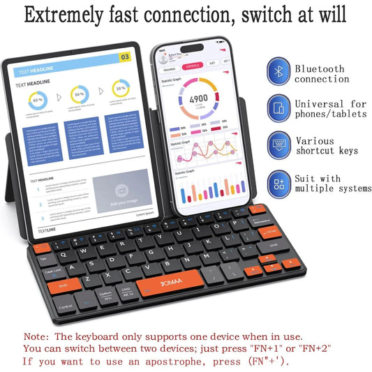 Dual Bluetooth Mini Wireless Keyboard