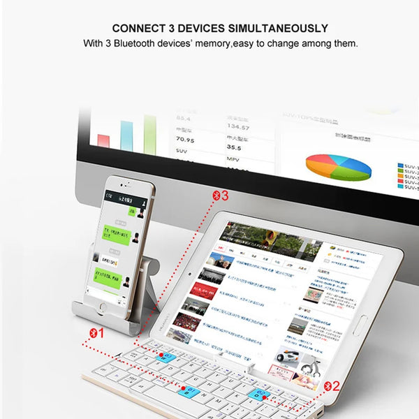 Compact Foldable Bluetooth Keyboard
